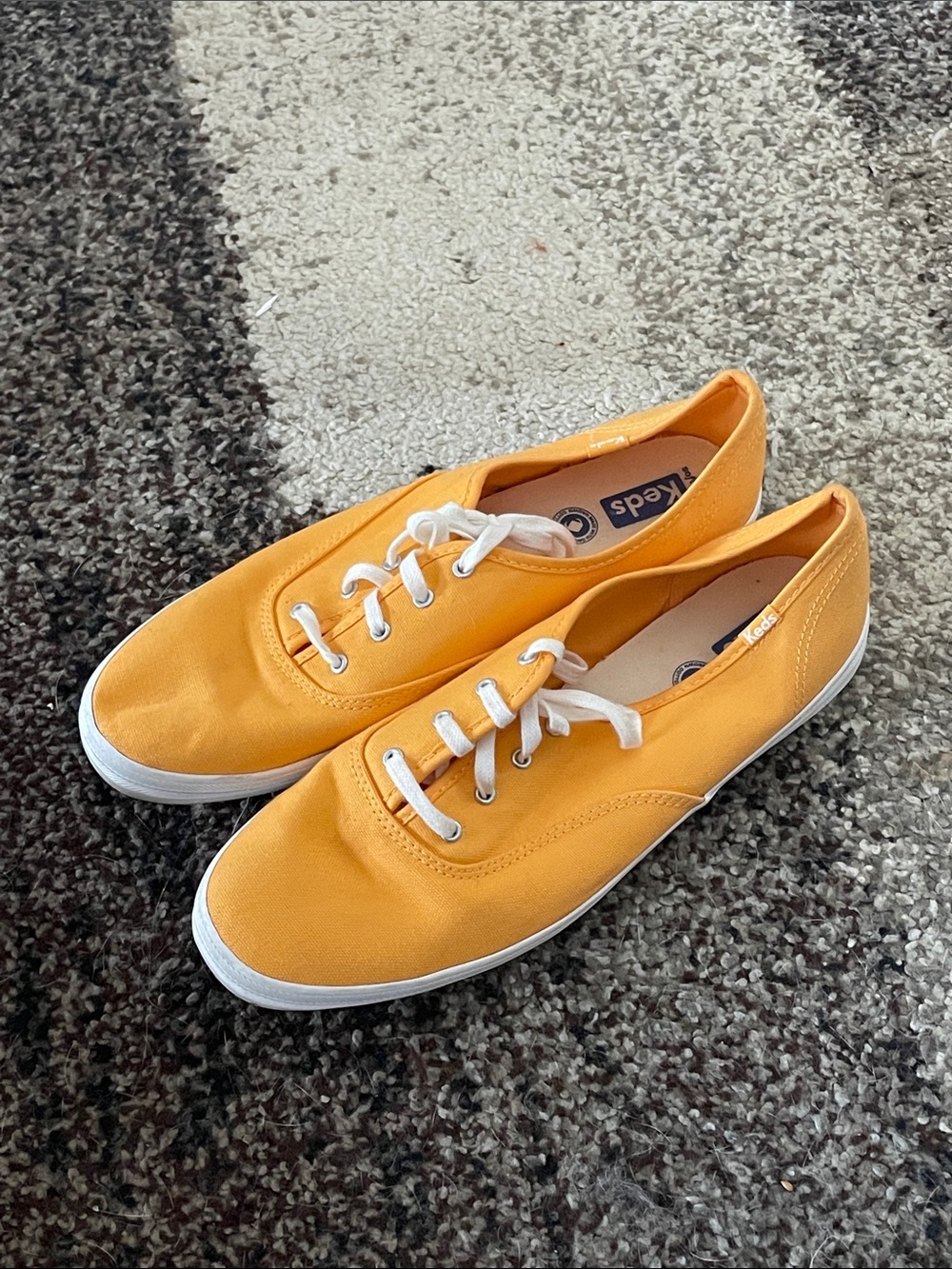 Keds Women’s Canvas Lace-Up Sneakers in Orange Yellow